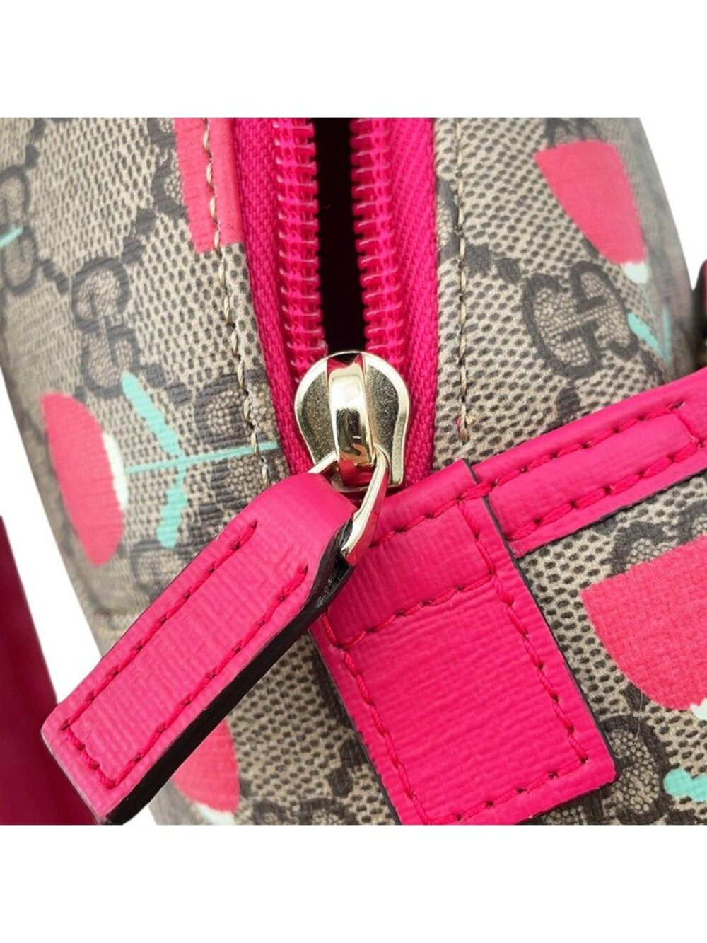 Gucci Backpack Flower Print Children's GG Supreme Leather Kids Kim Seung Young - Picture 9 of 10